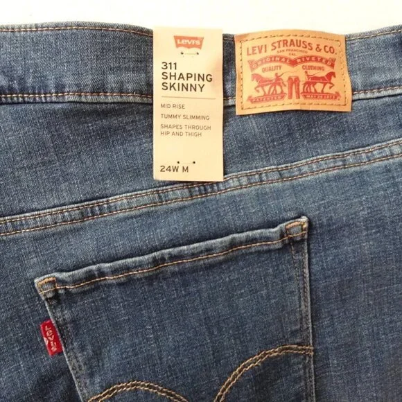 Levi's 311 Skinny Jeans Women's Plus Size 24W Blue Denim Stretch Shaping - Picture 8 of 13